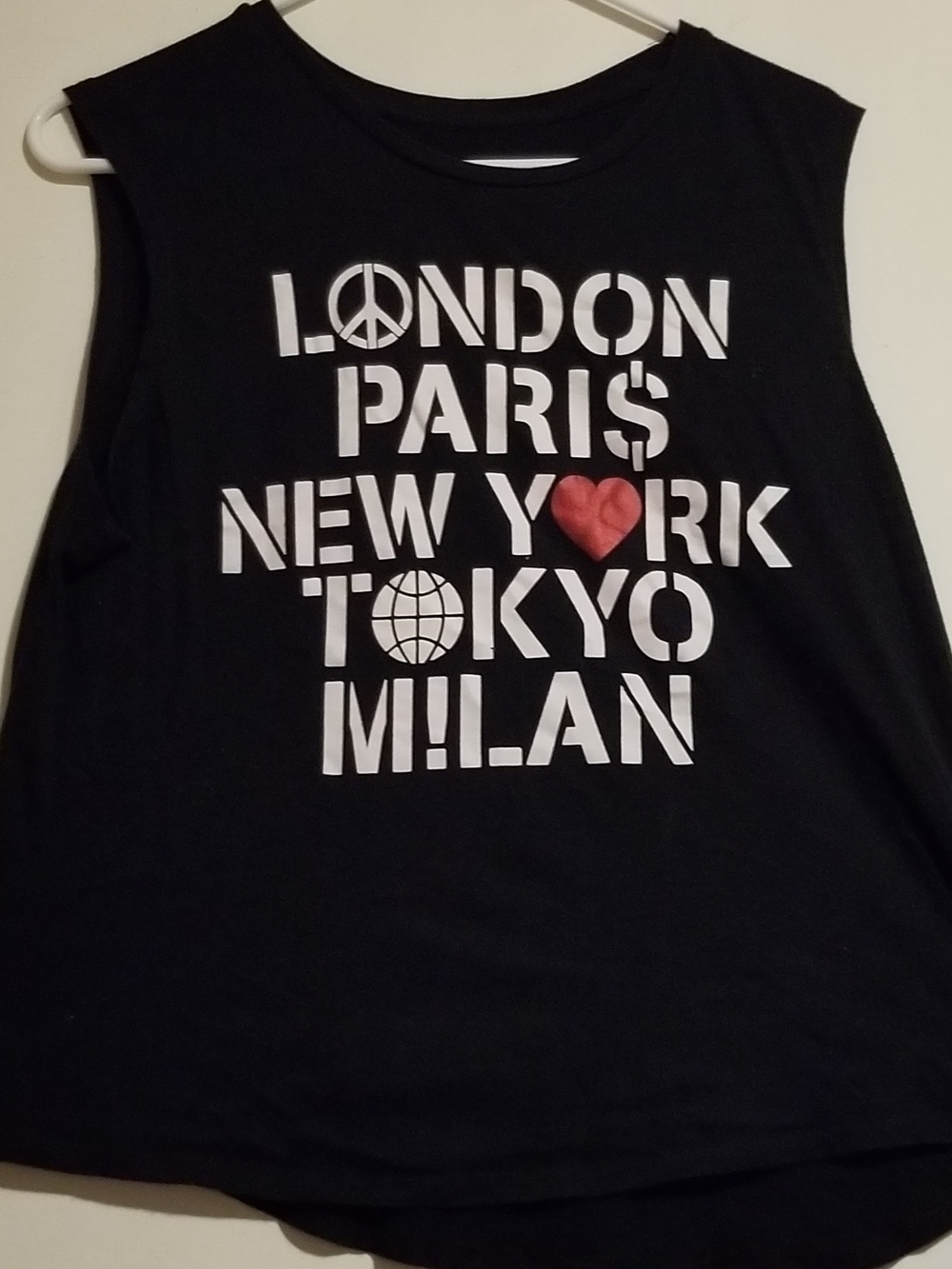 Freeze Black Graphic Sleeveless Tee with A White Stencil-Style Design
